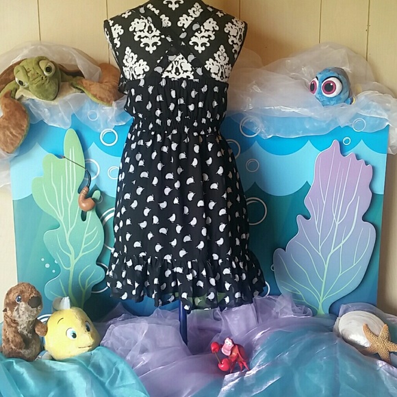 Summer dress Black song bird - Picture 2 of 7